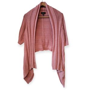 Vintage Y2K 00s Rose Pink Open-Front Asymmetrical Cardigan Medium